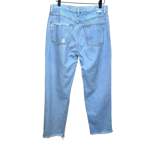 Boyish The Tommy Distressed High Rise Straight Leg Raw Hem Jeans Size 28 - Picture 11 of 16